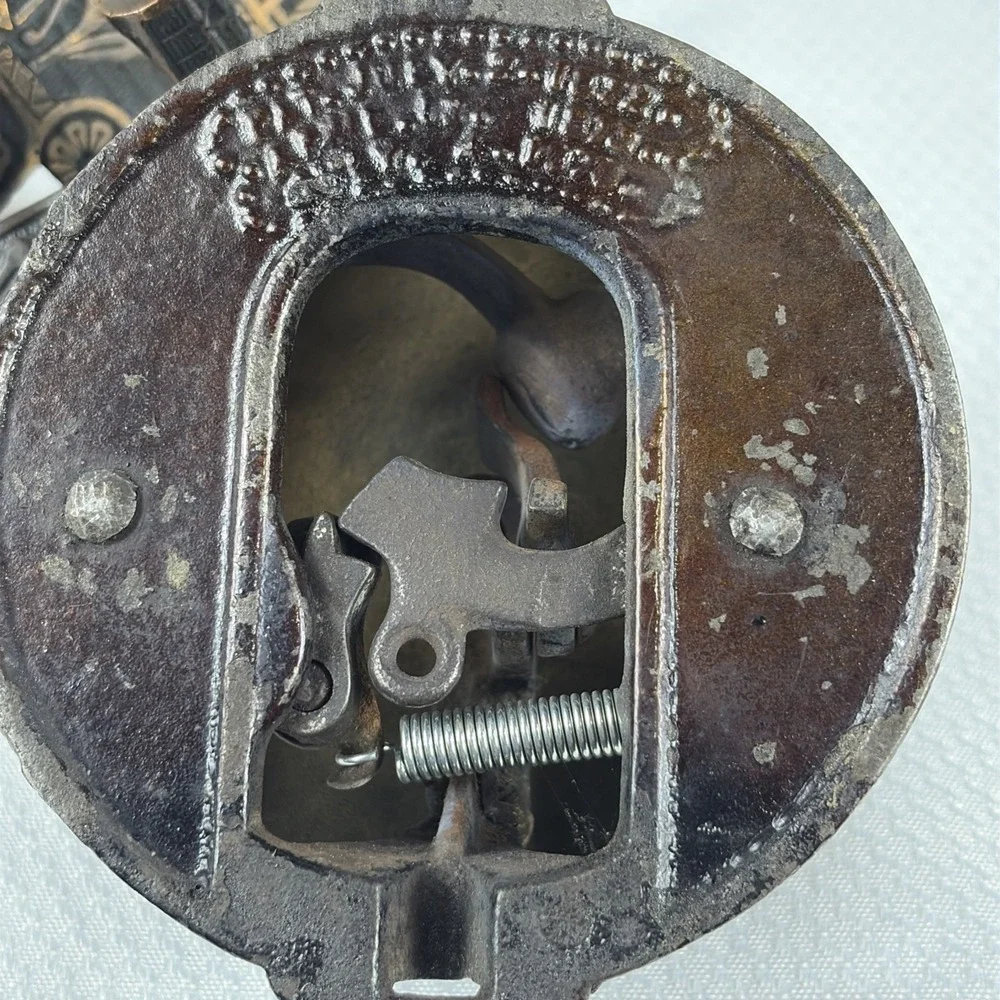 Antique 1872 Victorian Eastlake Mechanical Doorbell with Lever Pull Handle